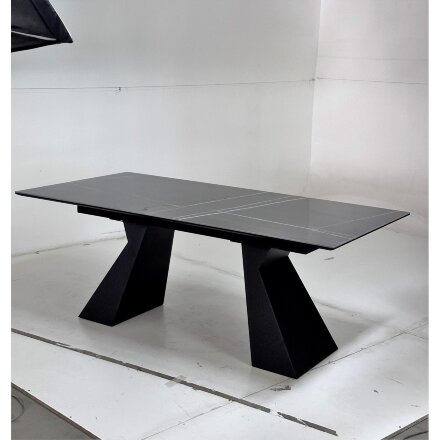 Стол БОГАРТ 200 TITANIUM BLACK PULIDO, керамика / Черный М-City 