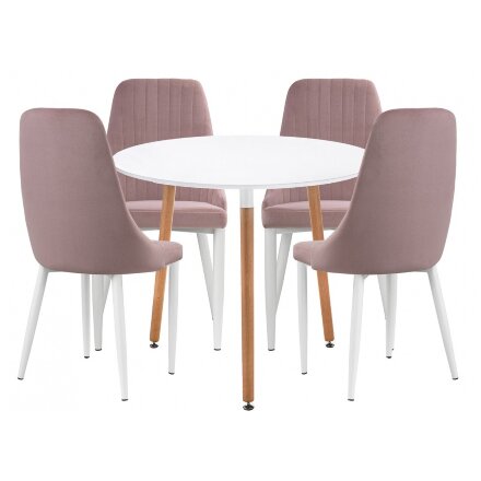 Обеденная группа Уин 80 white / light purple 
