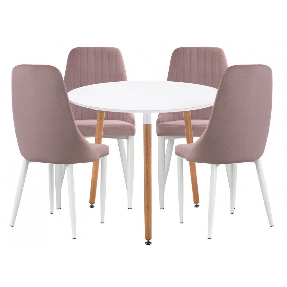 Обеденная группа Уин 80 white / light purple Обеденная группа Уин 80 white / light purple