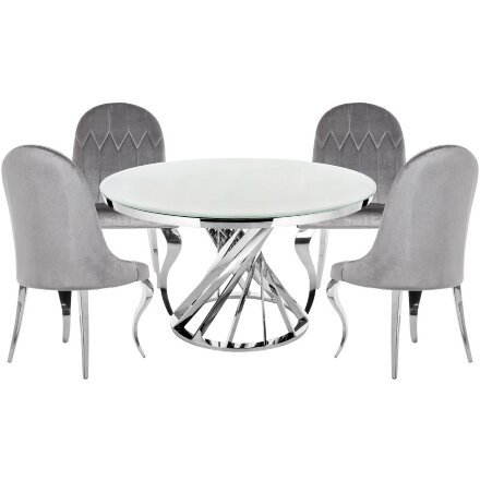 Обеденная группа Аган gray / white 