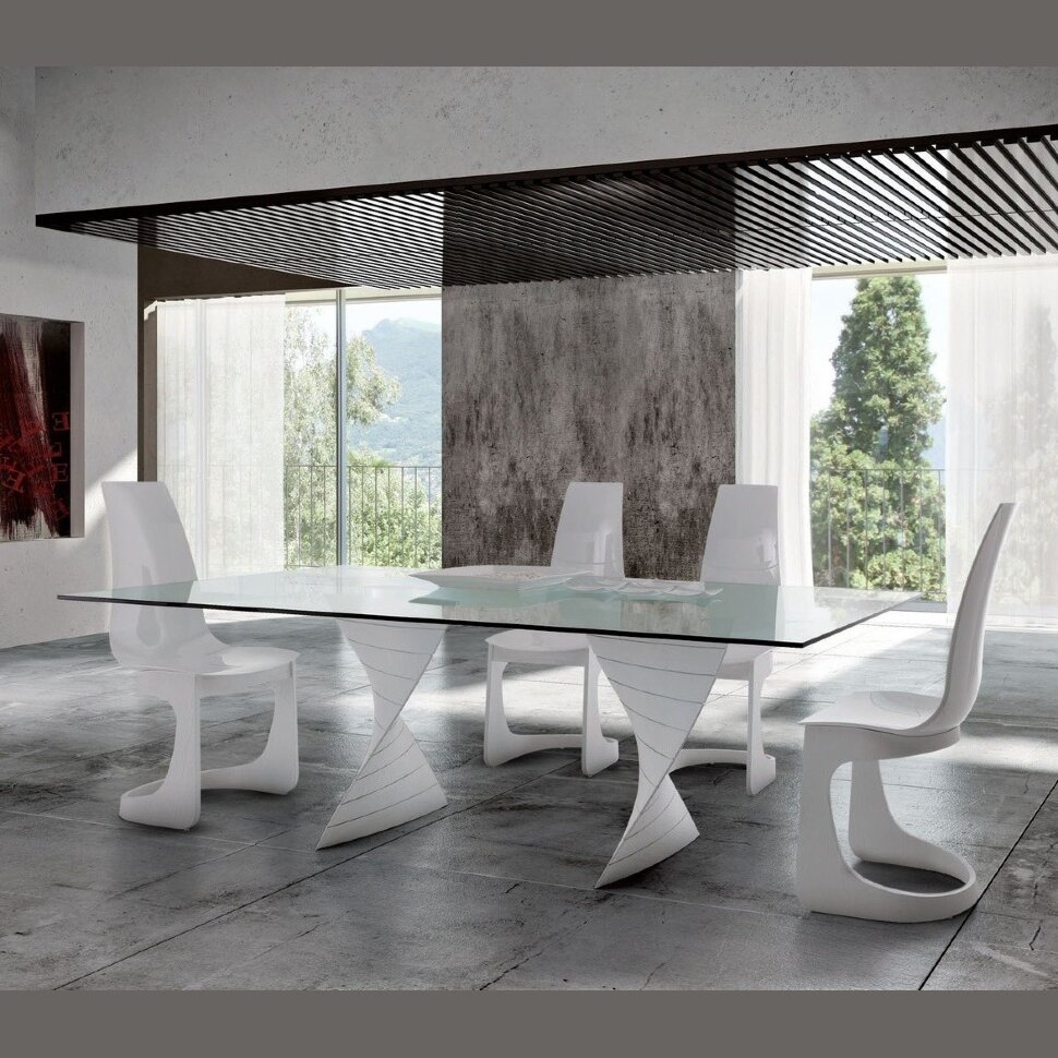 СТОЛ CHARLOTTE 2 FIX GLASS TRANSPARENT. 2200X 1060XH75sp 10 mm GLOSSY ASH WHITE 241 СТОЛ CHARLOTTE 2 FIX GLASS TRANSPARENT. 2200X 1060XH75sp 10 mm GLOSSY ASH WHITE 241