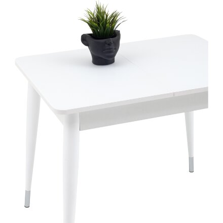 Стол обеденный Stool Group Берлин раскладной 90-120*70 белый матовый 