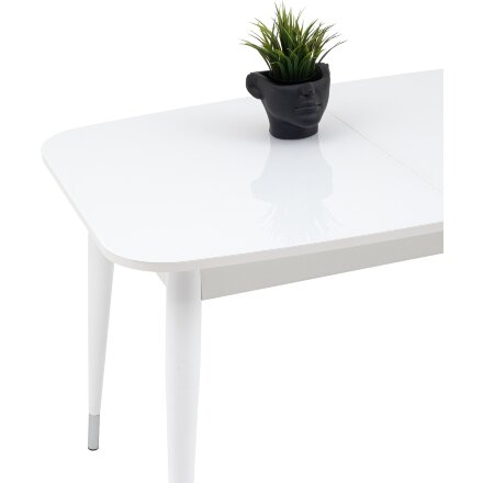 Стол обеденный Stool Group Сидней раскладной 120-160*80 белый глянцевый 