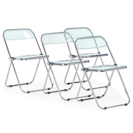 Пластиковый стул Fold складной clear gray-blue 