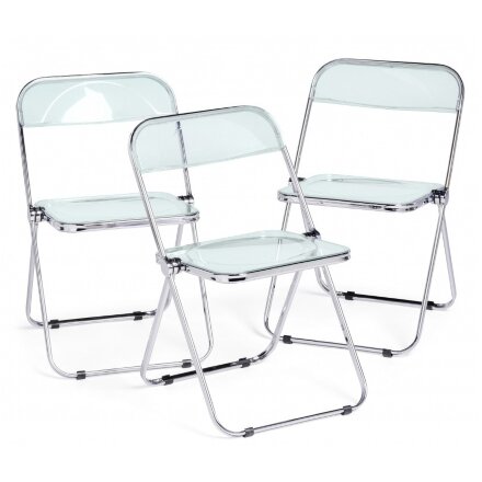 Пластиковый стул Fold складной clear gray-blue 