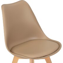 Стул обеденный JERRY SOFT (ножки светлый бук, цвет сиденья бежевый (GR-03))