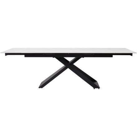 Стол LIVORNO 180 MATT WHITE MARBLE SOLID CERAMIC / BLACK, ®DISAUR 