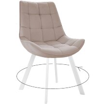 Стул DikLine 263 поворотный, B03 BEIGE, ножки белые