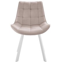 Стул DikLine 263 поворотный, B03 BEIGE, ножки белые