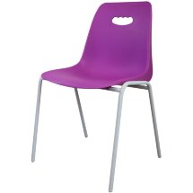 Стул пластиковый на белом металлокаркасе Venezia-4 RAL 4008