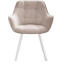 Стул DikLine 252 М поворотный, B03 BEIGE, ножки белые