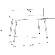 Стол обеденный SERRA WIDE LMZL-TD-04 светло-серый
