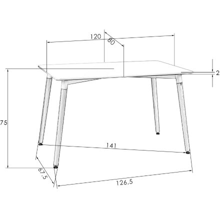 Стол обеденный SERRA WIDE LMZL-TD-04 светло-серый Бук