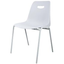 Стул пластиковый на белом металлокаркасе Venezia-4 RAL 9003