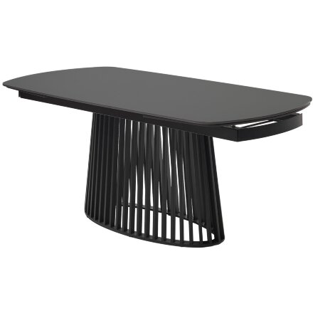 Стол DESIO 180 PURE BLACK SOLID CERAMIC Черный мрамор матовый, керамика/Черный каркас, ®DISAUR 