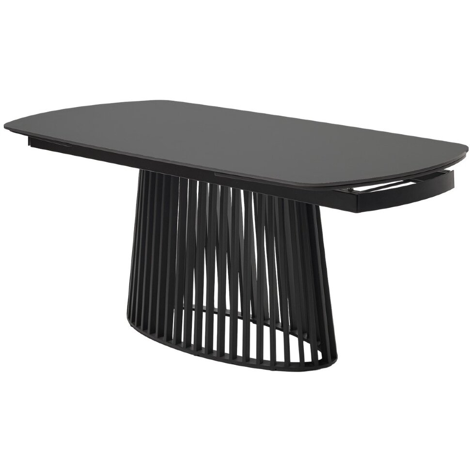 Стол DESIO 180 PURE BLACK SOLID CERAMIC Черный мрамор матовый, керамика/Черный каркас, ®DISAUR 