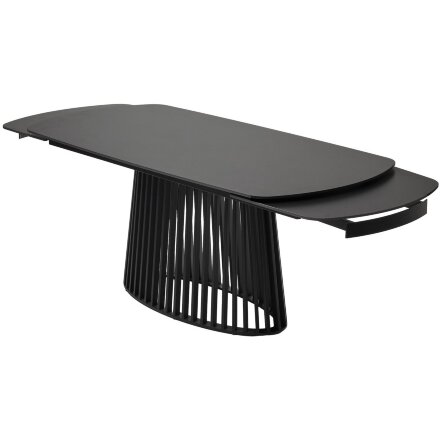 Стол DESIO 180 PURE BLACK SOLID CERAMIC Черный мрамор матовый, керамика/Черный каркас, ®DISAUR 