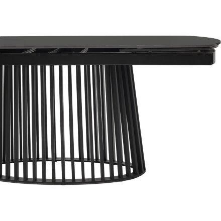 Стол DESIO 180 PURE BLACK SOLID CERAMIC Черный мрамор матовый, керамика/Черный каркас, ®DISAUR 