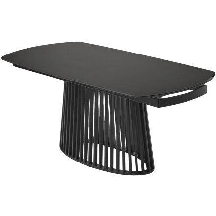 Стол DESIO 180 PURE BLACK SOLID CERAMIC Черный мрамор матовый, керамика/Черный каркас, ®DISAUR 