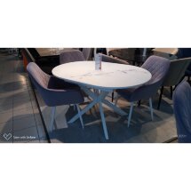 Стол DikLine MB130 белый/стекло белый мрамор сатин optiwhite Образец из салона