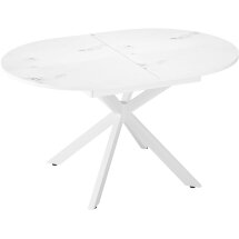 Стол DikLine MB130 белый/стекло белый мрамор сатин optiwhite Образец из салона