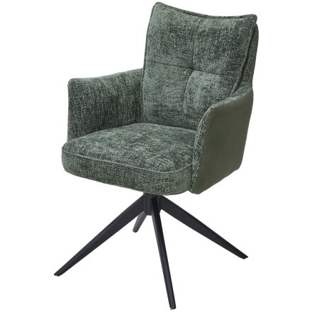 Стул JOSEF 360 град. поворот. HAGA-74 Зеленый, ткань / HJ002-18 Зеленый, PU / черный каркас, ®DISAUR 