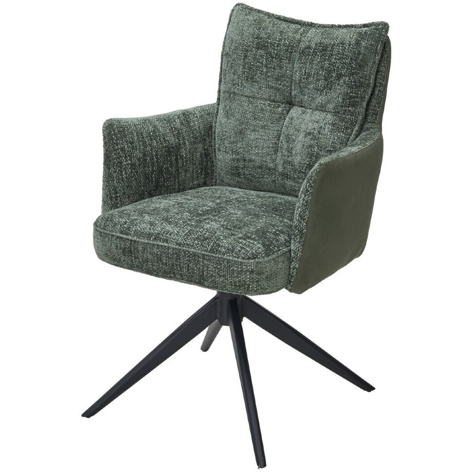 Стул JOSEF 360 град. поворот. HAGA-74 Зеленый, ткань / HJ002-18 Зеленый, PU / черный каркас, ®DISAUR 