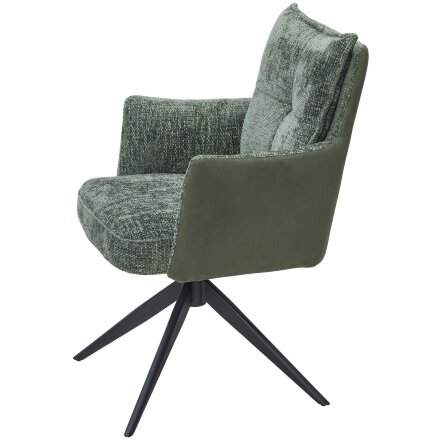 Стул JOSEF 360 град. поворот. HAGA-74 Зеленый, ткань / HJ002-18 Зеленый, PU / черный каркас, ®DISAUR 