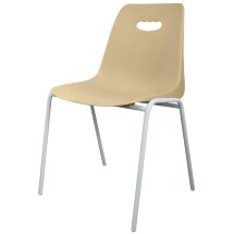 Стул пластиковый на белом металлокаркасе Venezia-4 RAL 1001