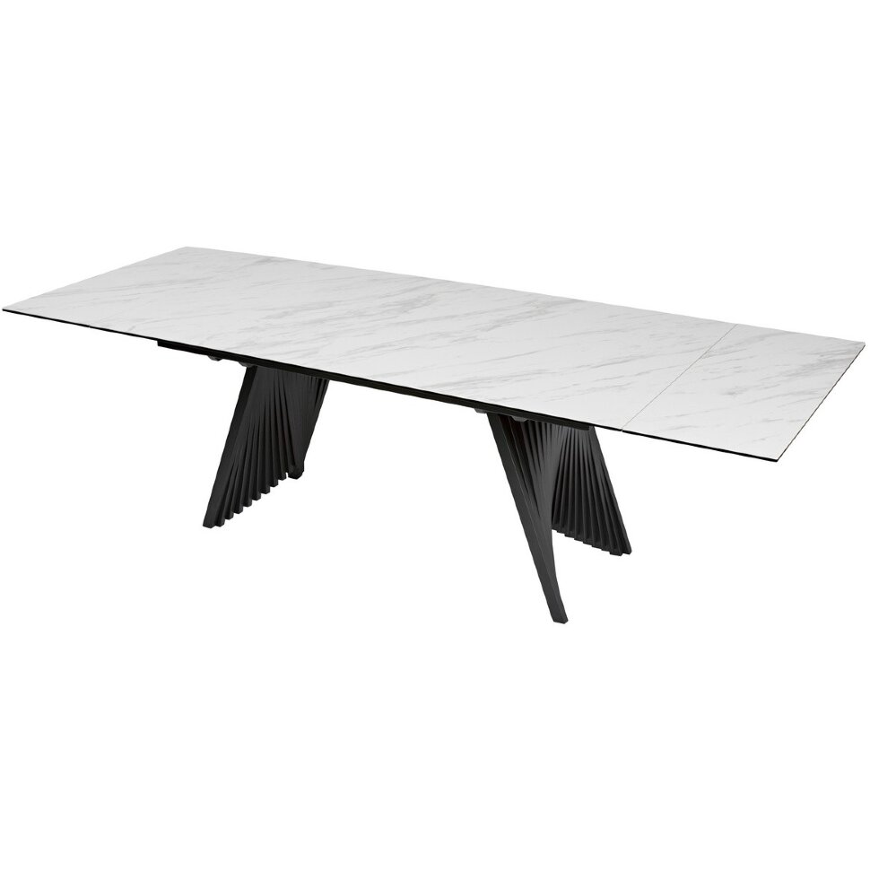 Стол IVAR 200 MARBLES KL-99 Белый мрамор, итальянская керамика, ®DISAUR 
