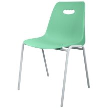 Стул пластиковый на белом металлокаркасе Venezia-4 RAL P344C