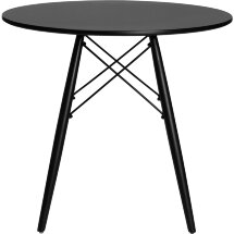 Стол обеденный DOBRIN CHELSEA`80 BLACK, столешница черная, основание черное