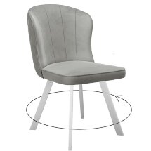 Стул DikLine 219 поворотный, B22 GREY, ножки белые
