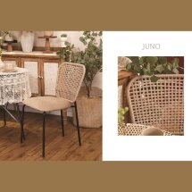 Стул JUNO G062-12 бежевый, велюр / черный каркас М-City
