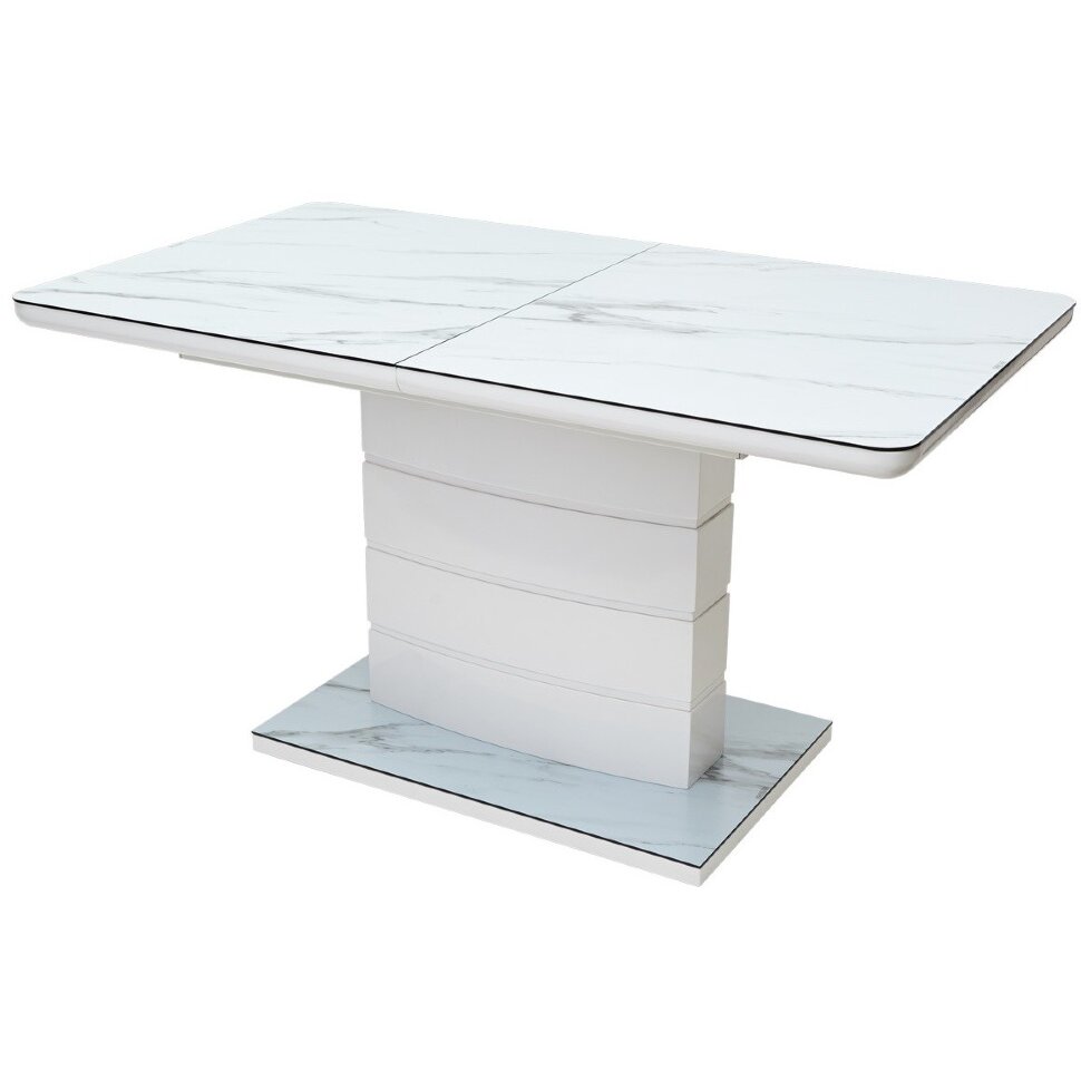 Стол ALTA 120 GREY-WHITE MARBLE/ WHITE глазурованное стекло М-City Стол ALTA 120 GREY-WHITE MARBLE/ WHITE глазурованное стекло М-City