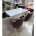Стол ALTA 120 GREY-WHITE MARBLE/ WHITE глазурованное стекло М-City 