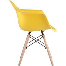 Стул Stool Group DAW желтый, сиденье PP пластик, эргономичные подлокотники, основание массив бука