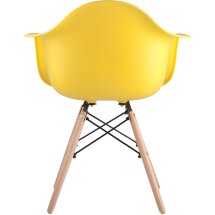 Стул Stool Group DAW желтый, сиденье PP пластик, эргономичные подлокотники, основание массив бука