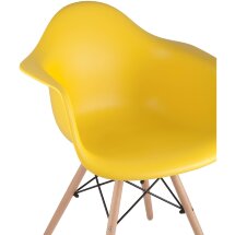 Стул Stool Group DAW желтый, сиденье PP пластик, эргономичные подлокотники, основание массив бука