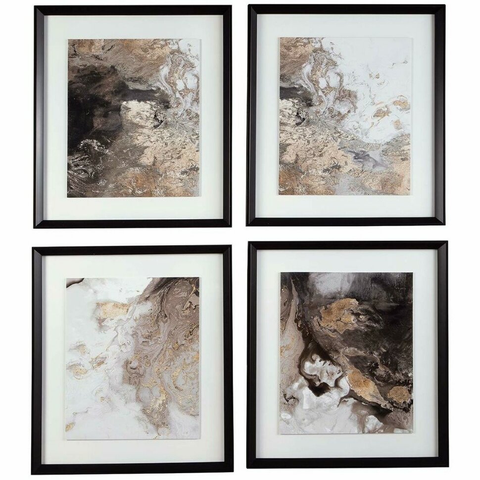 КАРТИНА С РАМОЙ WALL DECOR A8000306 HALLWOOD (НАБОР 4 ШТ) 