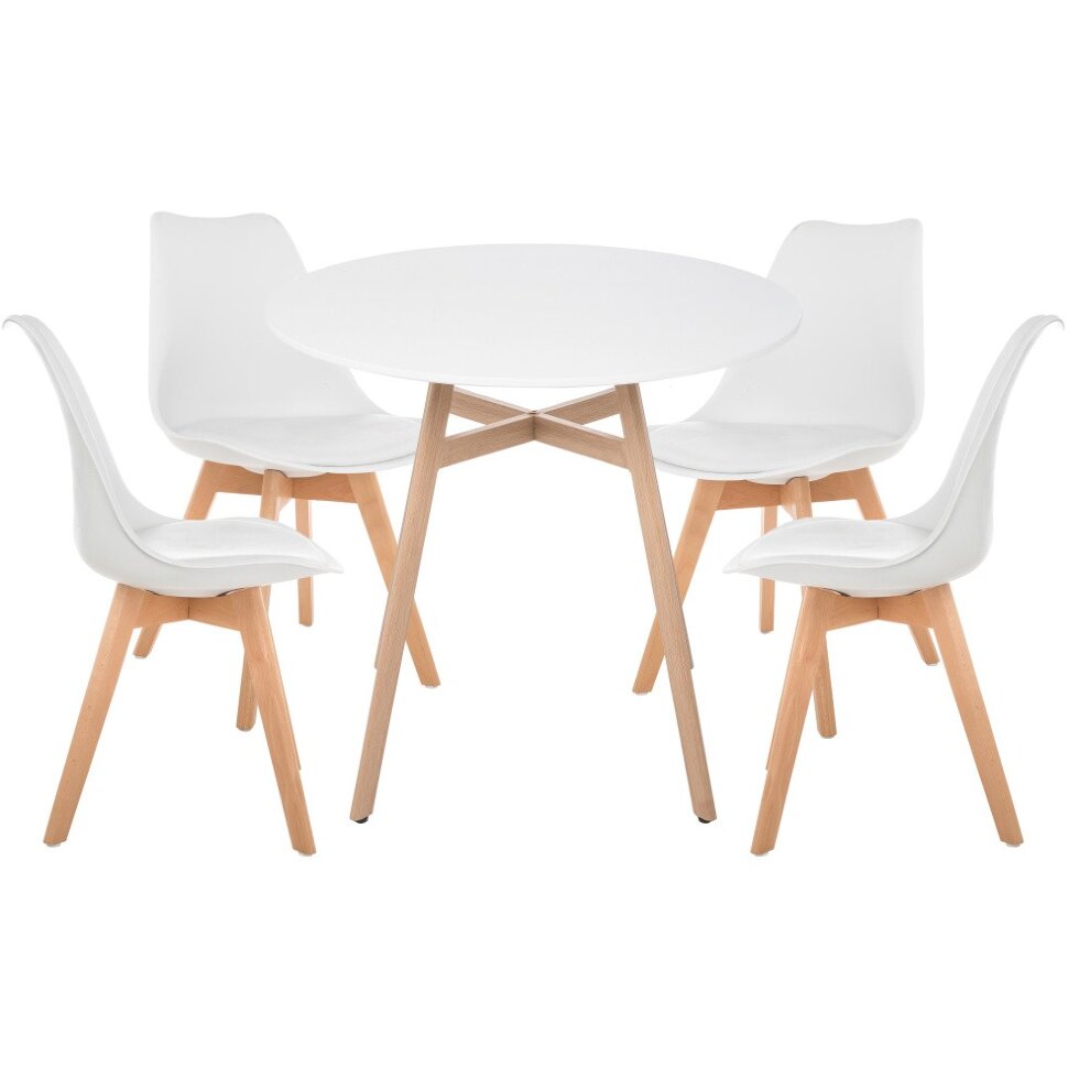Обеденная группа Номиа 90 white / wood Обеденная группа Номиа 90 white / wood