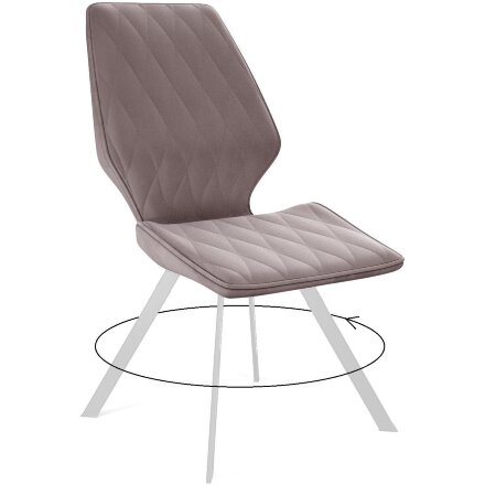 Стул DikLine 243 B5 LATTE поворотный/ ножки белые 