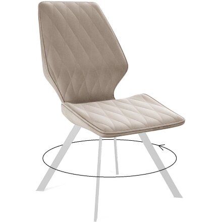 Стул DikLine 243 B03 BEIGE поворотный/ ножки белые 